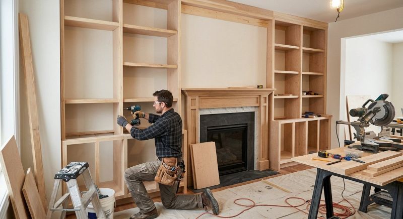 Fireplace Cabinet Installation in Alexandria, VA