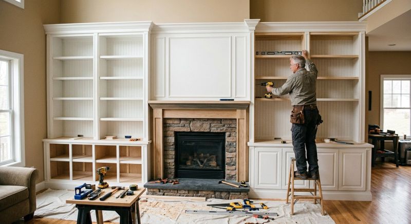 Fireplace Cabinet Installation in Fairfax, VA